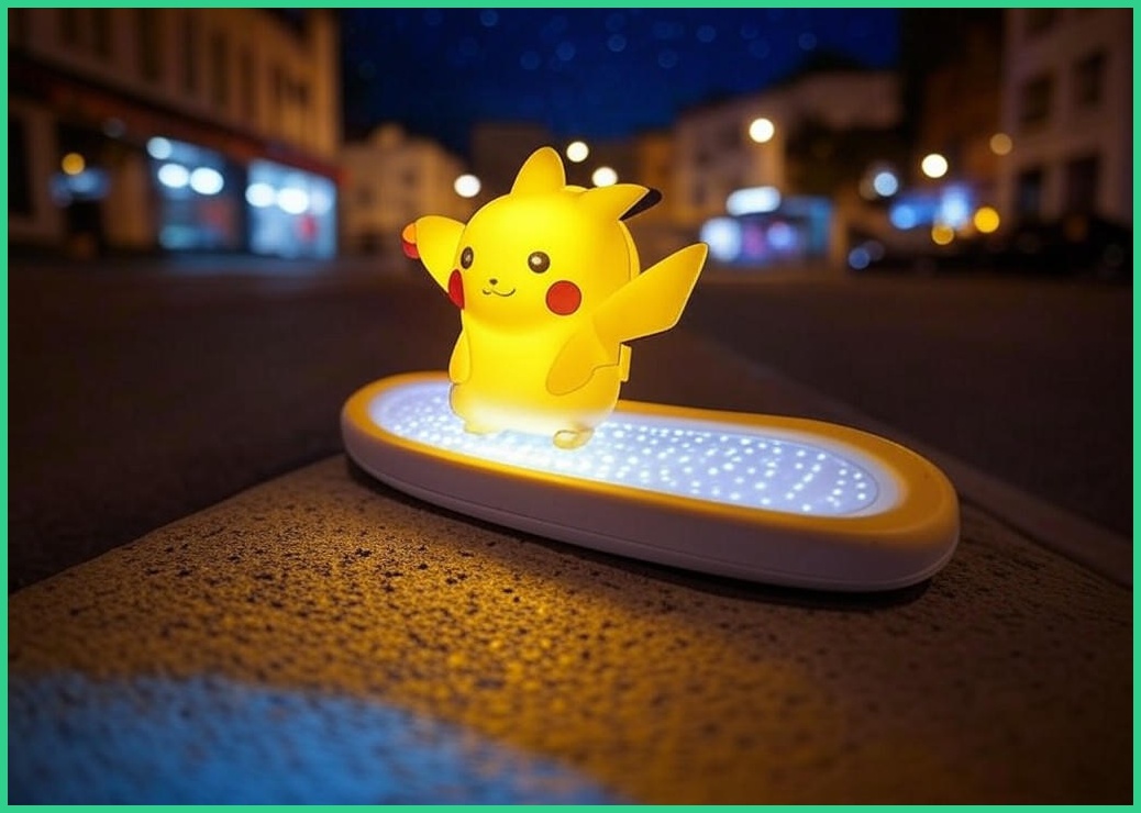 산리오 포켓몬 캐릭터 LED 라이트 자전거 킥보드 바닥 조명, 1개, 1