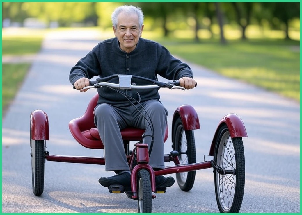 세로닉 편안한 세발자전거 삼륜 3발 짐 성인용 노인 어르신 어른 자전거 3륜, 1개, 150cm, B. 버건디