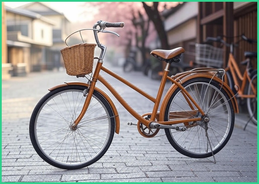 시에트 감성적인 자전거 미니벨로 바구니 20인치 출퇴근 클래식 일본 빈티지 생활 시티 레트로, 2.빈티지브라운, 1개, 145cm