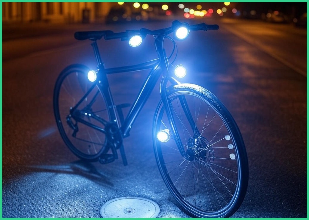 일상포인트 강력발광 LED 자전거 전조등 라이트, 5개, 블랙