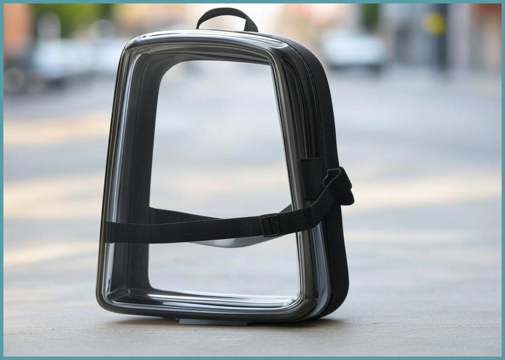 켈리앤스테판 3인1 투명백팩 가방 크로스백 킥보드 자전거, 블랙, 1개